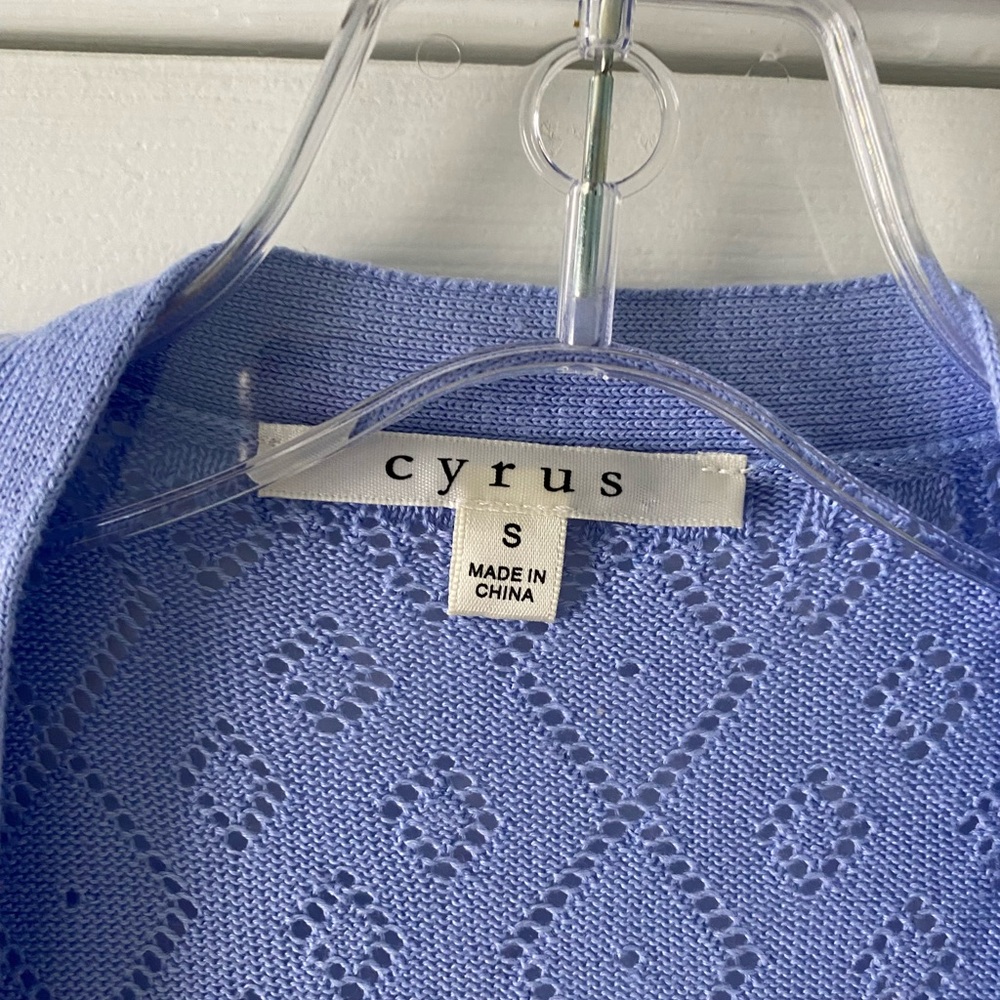 Cyrus Periwinkle Openwork Knit Cardigan - Picture 2 of 4